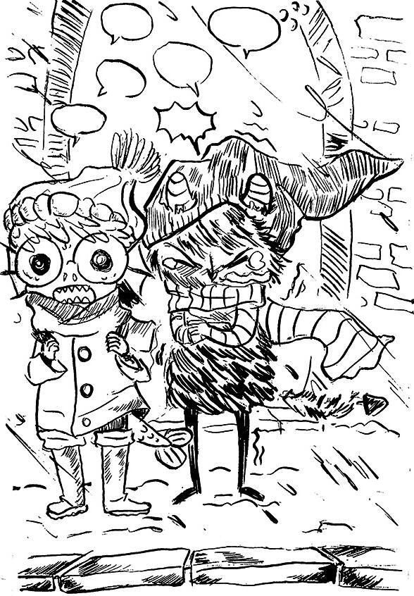 Waiting for the school bus (sketch)